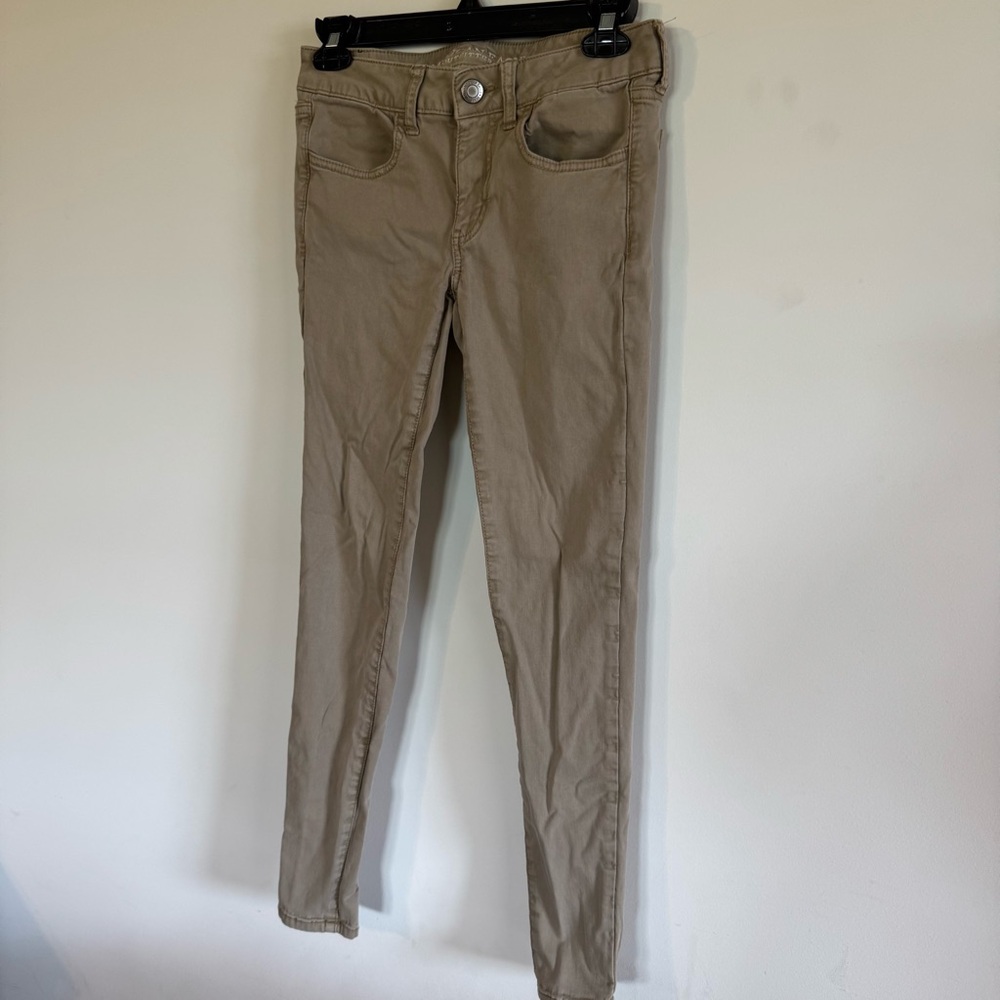 American Eagle Khaki Skinny Jeggings size 2 Regular